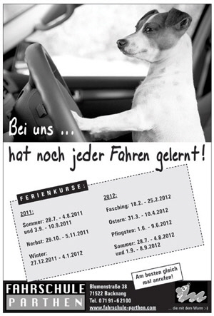 Zeitungsanzeige Fahrschule Parthen