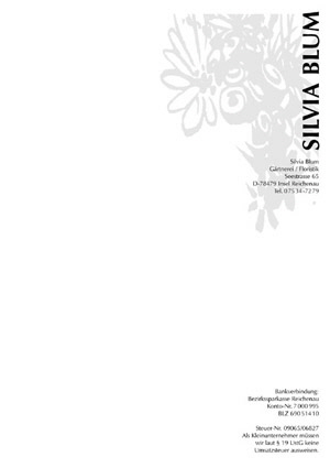 Briefbogen Gärtnerei Blum Bodensee