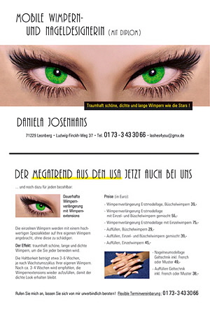 Werbeflyer Daniela Josenhans